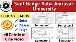 Sant Gadge Baba Amravati University BEd Syllabus 2021 [upl. by Atsyrk]