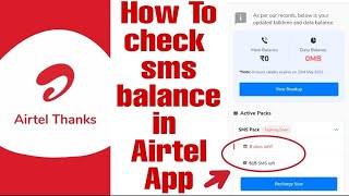 How to check SMS BALANCE in my airtelairtel thank app [upl. by Misak641]