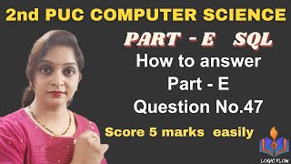 2nd PUC Computer SciencePart  E SQL2ndpuc2ndpuccomputerscienceSQLPartESQL [upl. by Enra290]