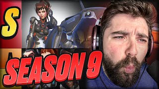 The Offical Season 9 Tier List UPDATED  These Heroes are BROKEN  Overwatch DPS Tanks Supports [upl. by Maxi490]