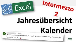 Jahresübersicht in Excel 2016 erstellen  Mehrere Einträge pro Zelle [upl. by Rema]