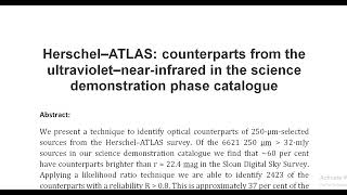 Herschel–ATLAS counterparts from the ultraviolet–near infrared in the science demonstration phase ca [upl. by Abelard]