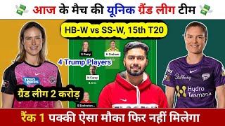 WBBL 2024  Hobart Women vs Sixers Women 15th T20 Prediction  HHw vs SSw Prediction [upl. by Nivlak]