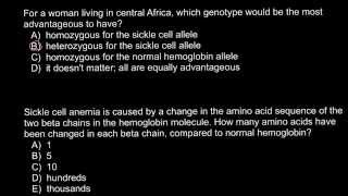 Sickle cell anemia  multiple choice questions [upl. by Noreen]