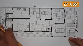 27 x 65 House Plan  Lauxary House Plan 2021 [upl. by Aitsirt]