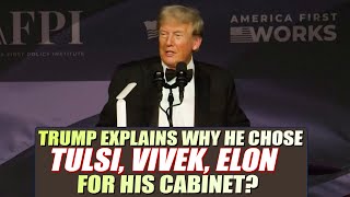 LIVE Donald Trump explains why he chose Tulsi Gabbard Vivek Ramaswamy Elon Musk for his Cabinet [upl. by Ahen]