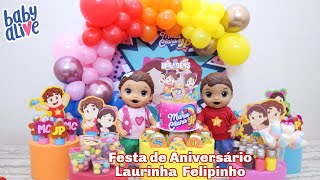 FESTA DE ANIVERSÁRIO DOS GÊMEOS LAURINHA E FELIPINHO COM O TEMA MARIA CLARA E JP [upl. by Aigneis]