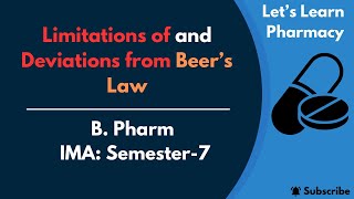 Limitations and DeviationsBeer’s Law  BPharm  IMA Semester7 [upl. by Newnorb]