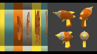 Gradient Texturing on 3D Pistols UVs Displacement in Real Time [upl. by Jemina]