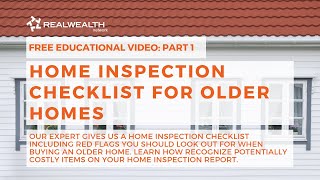 Home Inspection Checklist for Older Homes Part 1 [upl. by Farmelo344]