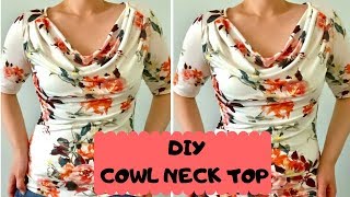 How to make a cowl neck top  Easy method  Beginners [upl. by Aihpled]