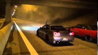 Nissan Skyline R34 GTR V Spec 2 VS DODGE dart muscle car [upl. by Danielle]