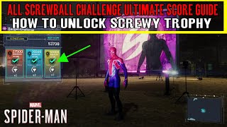 SpiderMan 2018 Black Cat DLC The Heist All Screwball Challenge Ultimate Score Guide amp Screwy Trophy [upl. by Moffat638]