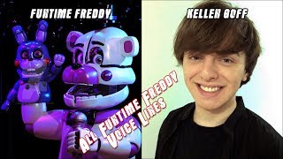 Funtime Freddy All Voice Lines And Voice Actor  Custom Nights Sister Location [upl. by Murray741]