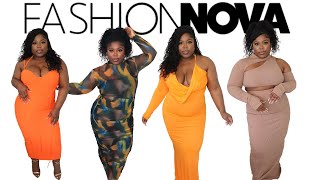 Spring Dress Haul  Fashion Nova Curve [upl. by Dammahom577]