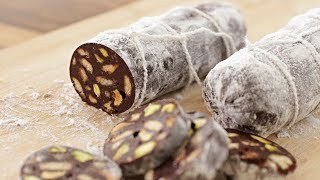 Chocolate Salami Recipe  How to Make Chocolate Salami Dessert [upl. by Zelig]