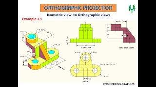 Isometric to Orthographic  Ex  13 [upl. by Htenay]