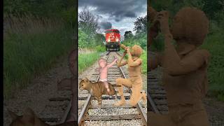 Funny train vs sand sculpture special effects on the dancing joker train vfx trending [upl. by Zehcnas]