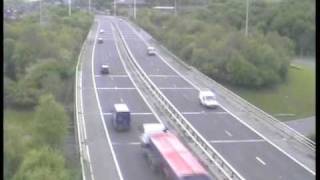 ORIGINAL Truck blind spot accident caught on police camera Motorway M621 M62 Crash Leeds UK [upl. by Etak]