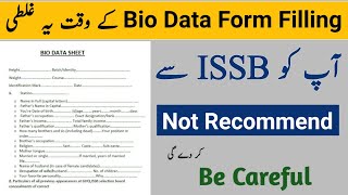 ISSB Bio Data Form Filling  PMA Initial Interview Form Filling [upl. by Ojibbob]