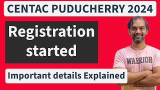 Centac Puducherry 2024 MBBS registration started 🔴 important centacpuducherry [upl. by Lemaceon]