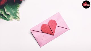 How to Make Origami Envelope  Origami Heart Envelope  Paper Envelope Cards [upl. by Fennie]