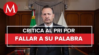 quotNo es posible seguir con la alianzaquot Mauricio Kuri tras el rompimiento de Va por México [upl. by Amaj357]