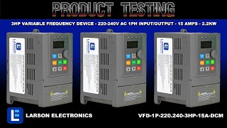 3HP Variable Frequency Device  220240V AC 1PH InputOutput  15 Amps  22kW [upl. by Rivard]