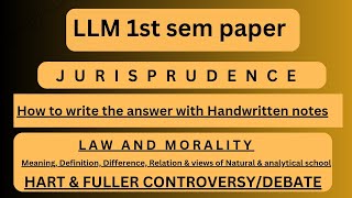 Law amp Morality its meaning defndifference amp relation with HART amp FULLER Debate jurisprudence law [upl. by Gleich180]