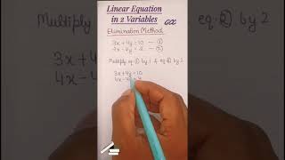 Elimination Method Ncert Ex34 Ques1 shorts ytshorts maths eliminationmethod ncert solved [upl. by Baumbaugh]