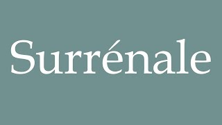 How to Pronounce Surrénale Adrenal Correctly in French [upl. by Sorazal]