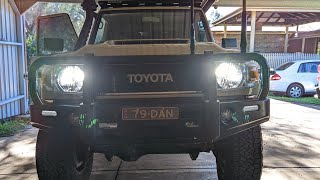 79 Series Land Cruiser Stedi LED Headlight Upgrade [upl. by Konikow]