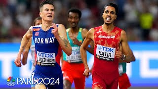 EPIC FINAL LAP decides Ingebrigtsens repeat attempt in mens 5K at Worlds  NBC Sports [upl. by Hartley]