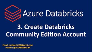 3 Create Databricks Community Edition Account [upl. by Bartlet]