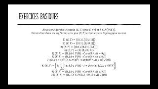 Espaces topologiques  exercices basiques 1 [upl. by Bear794]