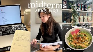 midterms vlog  VERY productive study days working at the library amp get productive with me [upl. by Aztinaj]