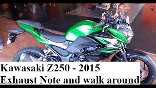 Kawasaki Z250 2015 Exhaust Note and walk around [upl. by Aerdnek165]