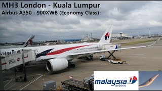 Malaysia Airlines London  Kuala Lumpur  Airbus A350  900XWB TRIP REPORT Economy [upl. by Bardo852]