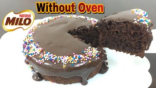 Milo Chocolate Moist Cake  Egg less amp Without Oven  KitcheNet Ph [upl. by Llenrod]