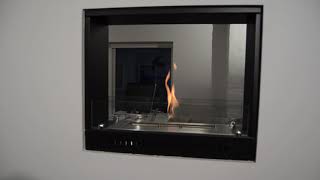 60 cm builtin Double sided bioethanol fireplace [upl. by Eednam]