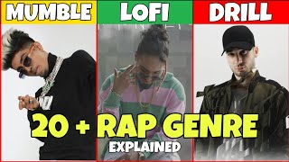 20 RAP GENRE EXPLAINED  MUMBLE  UK DRILL  GRIME etc [upl. by Lirret]