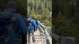 We started Dolomites Alta Via 1 day 2 descending to Rifugio Pederu 1548m where we had a coffee [upl. by Rundgren354]