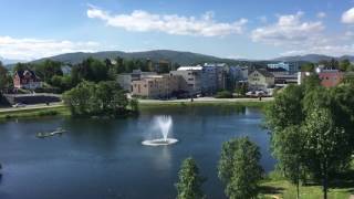 Finnsnes sentrum og Finnsnesvatnet en sommerdag [upl. by Ayifa]