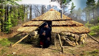 Building of a round bushcraft dugout for survival in the wild [upl. by Remat]