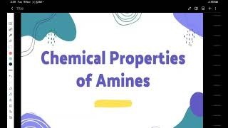 Chemical Properties of Amine [upl. by Kopp]