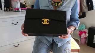 Vintage Chanel Bag Review  Vintage Jumbo XL Flap in Lambskin [upl. by Dupin]