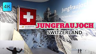 JUNGFRAUJOCH TOP OF EUROPE THE HIGHEST RAILWAY STATION IN EUROPE SWITZERLAND 4K [upl. by Ekenna220]