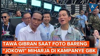 Momen Jokowi quotMiharjaquot Foto Bareng Gibran di Kampanye Akbar [upl. by Storz123]