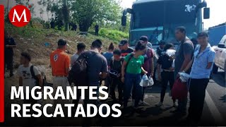 Tras operativo rescatan a 89 migrantes en Oaxaca y detienen a 2 por tráfico de personas [upl. by Adlai552]