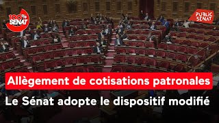 Allègements de cotisations patronales  le Sénat adopte le dispositif modifié [upl. by Persian]